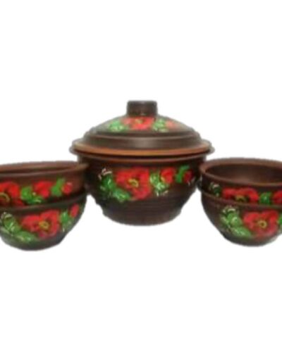 Garnek 2,5 l. + 4 kise 0,4 litra