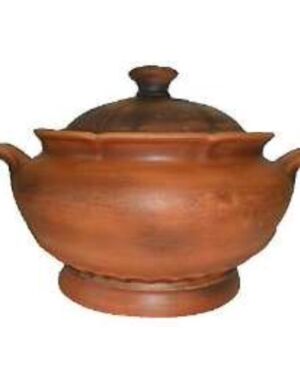 Garnek Duży Gładka, czerwona glina