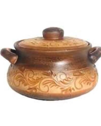 Garnek 2 litra, Angoba, czerwona glina