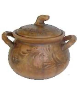 Garnek Dynia, 2 litra, Dekor, czerwona glina