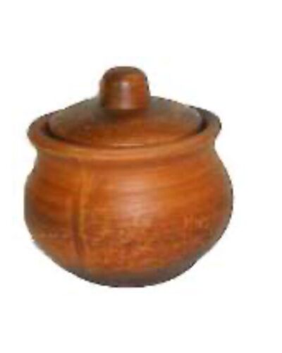 Solniczka z pokrywą, czerwona glina