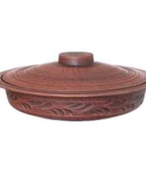 Patelnia Dekorowana, czerwona glina