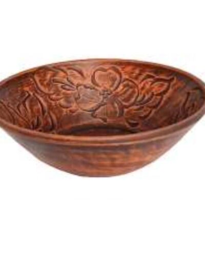 Salaterka mała Dekorowana, czerwona glina