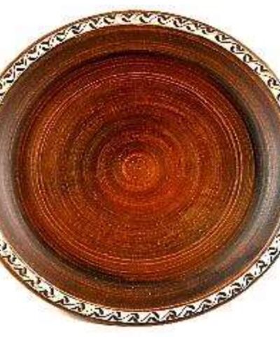 Spodek 310 mm. Napoleon, Angoba, Trypole, czerwona glina