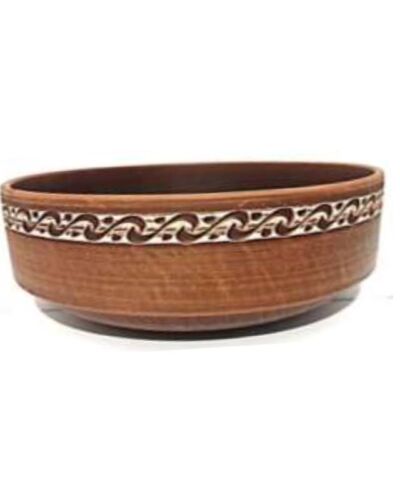 Salaterka 1,2 litra, angoba, Trypole, czerwona glina