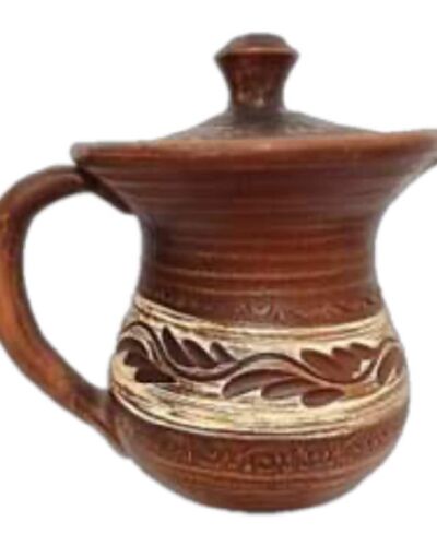 Dzbanek 1 litr, angoba, czerwona glina