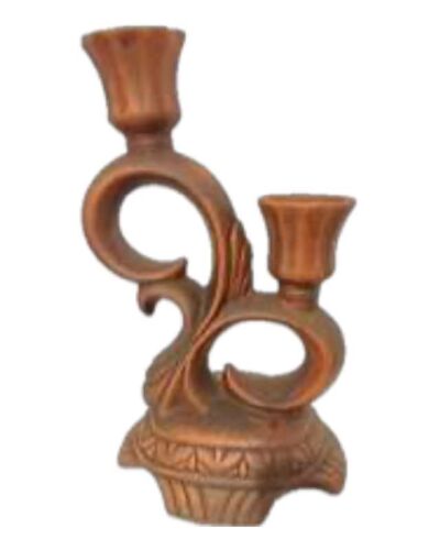 Świecznik #2, czerwona glina