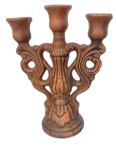 Świecznik #3, czerwona glina