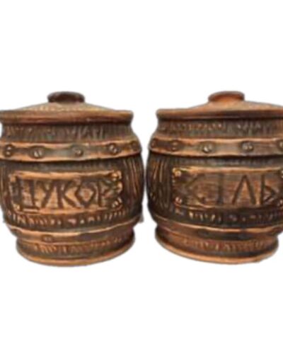 Menaż Sól i Cukier, czerwona glina