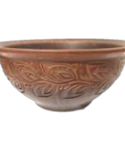 Miska 0,7 l., dekorowana, czerwona glina