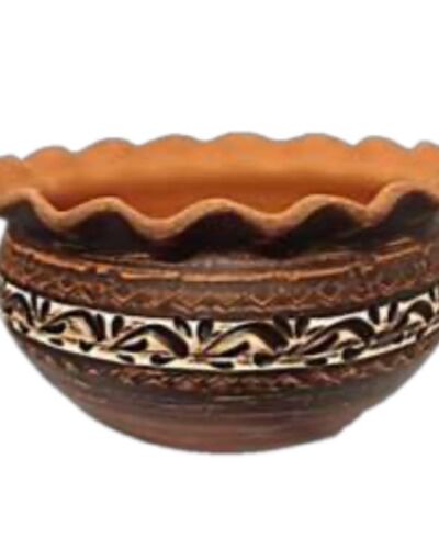 Makutra ceramiczna, Fala, 2 litra, angoba, czerwona glina