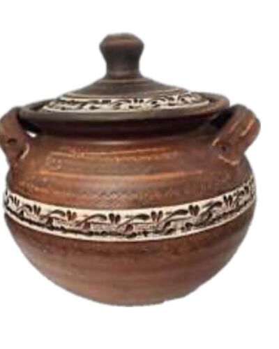 Waza 2,5 litra, angoba z uchwytami, czerwona glina