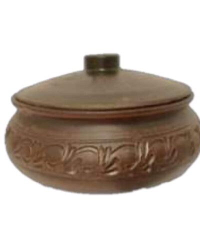 Doniczka dla kiełbas, dekorowana, czerwona glina