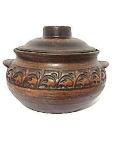 Prażalnik 0,6 l., dekorowany, czerwona glina