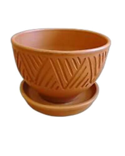 Doniczka na wazonie 0,7 litra, dekorowany, czerwona glina