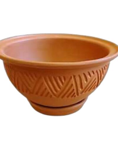 Doniczka na wazonie 1,5 litra, dekorowana, czerwona glina