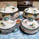 Garnek glazura Ptaka, czarna glina