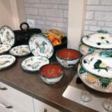 Garnek glazura Ptaka, czarna glina