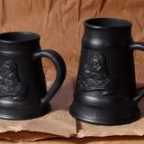 Kubek piwny, czarna glina