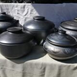 Garnek dekorowy z pokrywą, Grecki, czarna glina