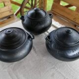 Waza dekorowa z pokrywą, Rzymska, czarna glina