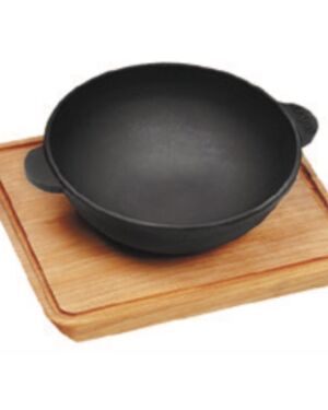 Żeliwna patelnia porcjowana WOK z podstawą