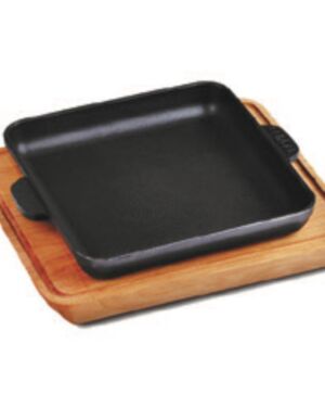 Żeliwna patelnia porcjowana z podstawą kwadrat H181825-D