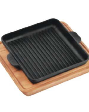 Żeliwna patelnia porcjowana Grill z podstawą kwadrat H181825G-D