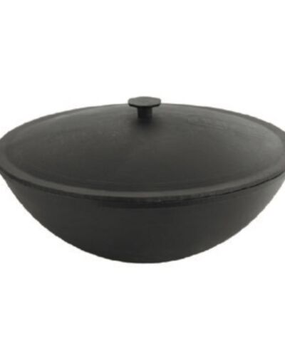 Żeliwny kociołek z żeliwną pokrywą WOK W36-2