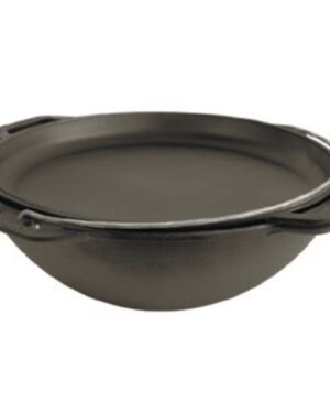 Azjatycki kociołek żeliwny z pokrywką-patelnią